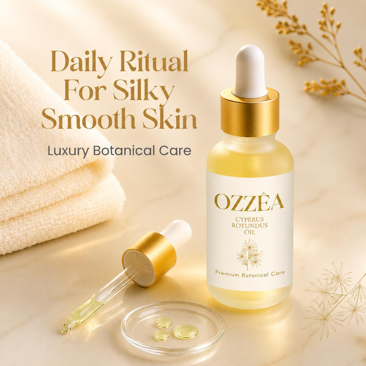OZZÊA smoothing post-shave skin demonstrating reduced irritation and refined pores