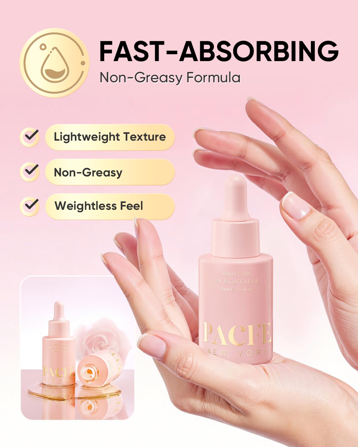 pacfe scale comparison 1oz bottle size view for travel-friendly manicure kits