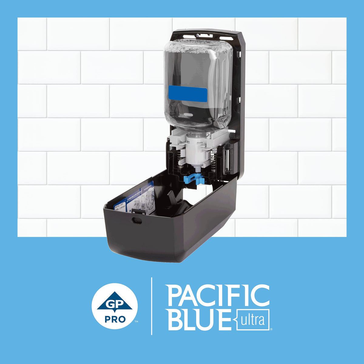 Georgia-Pacific refill nozzle close-up showing clean dispensing and reliability