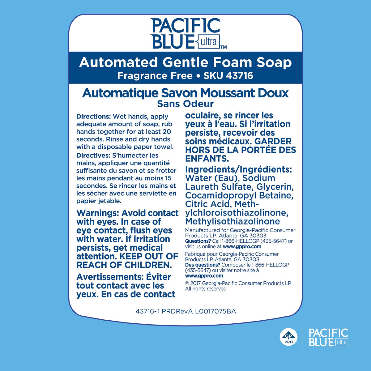 Georgia-Pacific label showing Green Seal certification and eco benefit