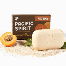 Pacific Spirit front packaging showing bar and benefits for dry hair