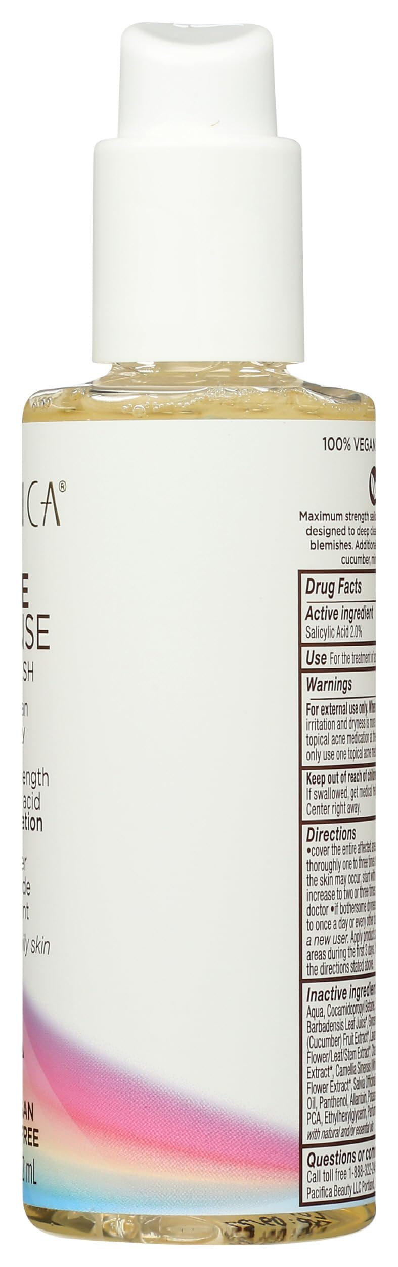 Pacifica cleanser on hand demonstrating application and coverage