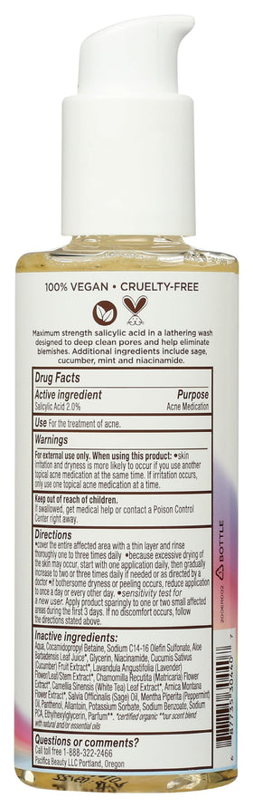 Pacifica pump dispensing foamy cleanser for easy daily use