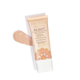 Pacifica tube next to skincare items emphasizing hydrating, multi-benefit routine