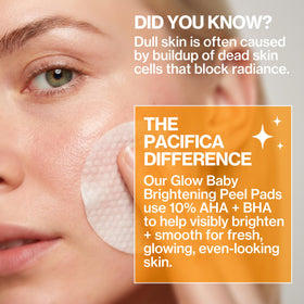 Pacifica application on face demonstrating nighttime exfoliation routine