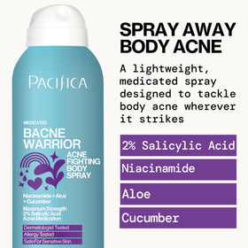Pacifica bottle beside a 6 fl oz reference object showing travel-friendly size