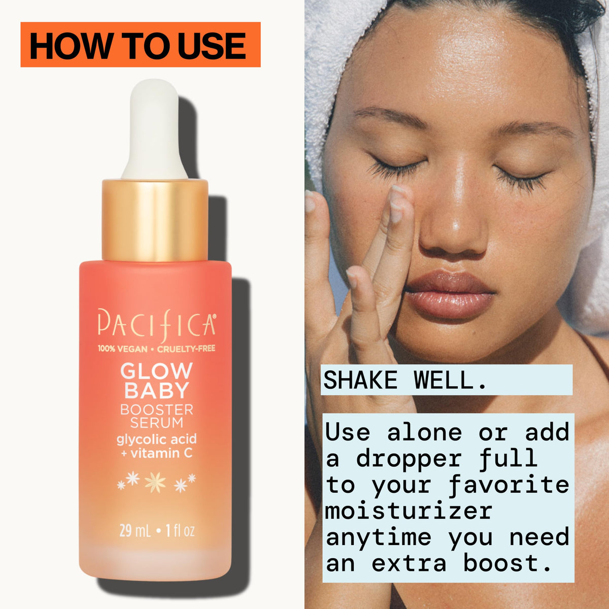Pacifica serum on bathroom counter in lifestyle scene promoting daily routine