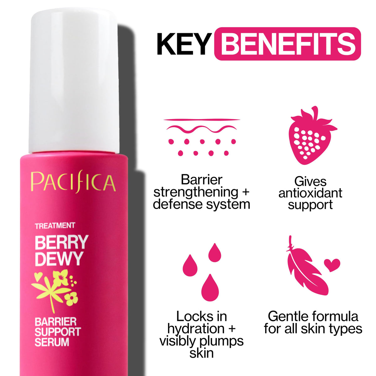 Pacifica gel texture on fingertip showing lightweight hydration and dewy finish benefit