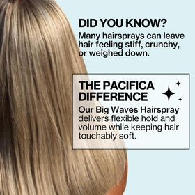 Pacifica Big Waves travel-sized bottle inside a bag for on-the-go convenience