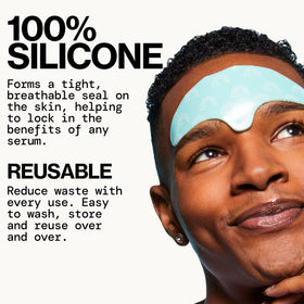 Pacifica brow mask texture close-up highlighting silicone finish and gentle adhesion