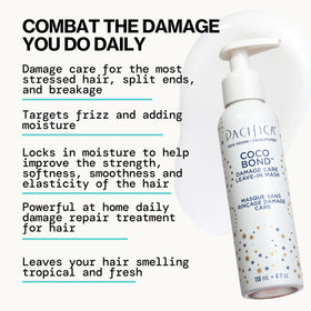 Pacifica Coco Bond being worked through damp hair to strengthen strands