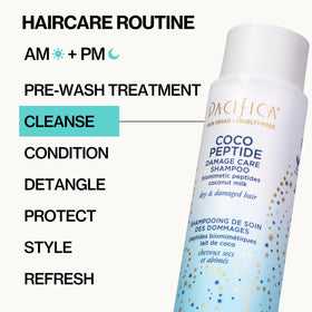 Pacifica before and after hair comparison showing reduced frizz and stronger strands