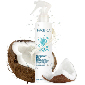 Pacifica coconut milk spray bottle front view showing packaging and lightweight design