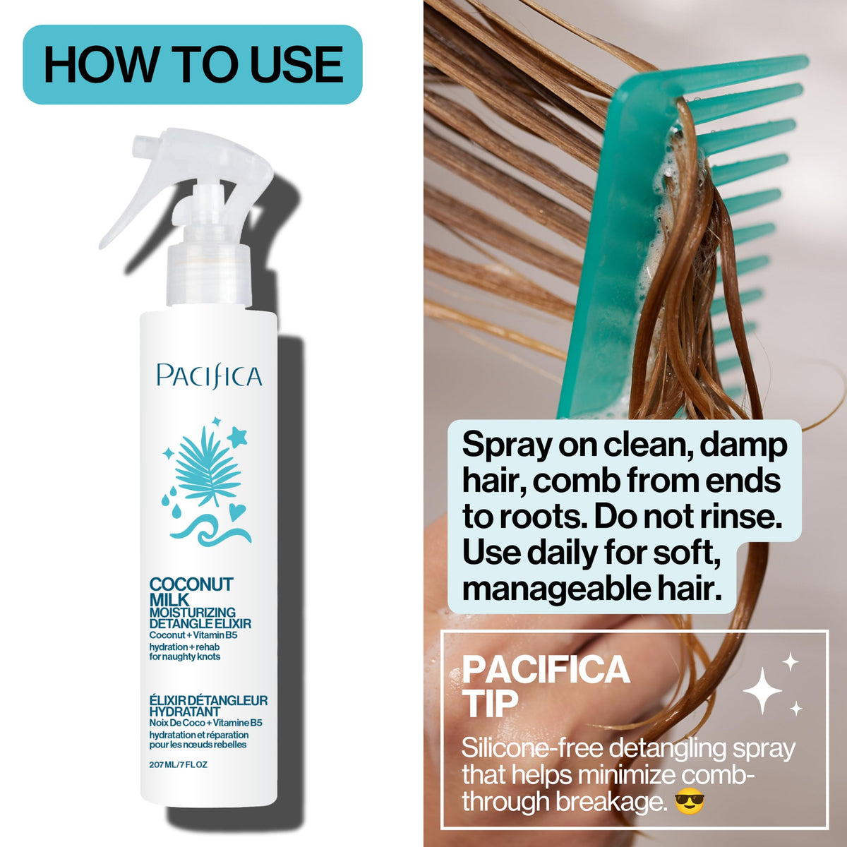 Hand holding Pacifica bottle to show size and travel-friendly convenience