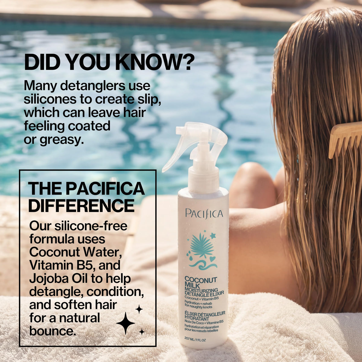 Pacifica bottle on bathroom vanity among towels portraying everyday routine
