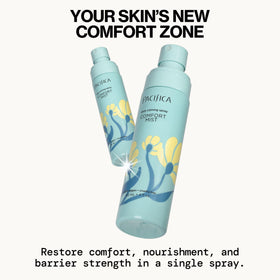 Pacifica Comfort Mist ultra-fine mist close-up illustrating even, weightless application benefit