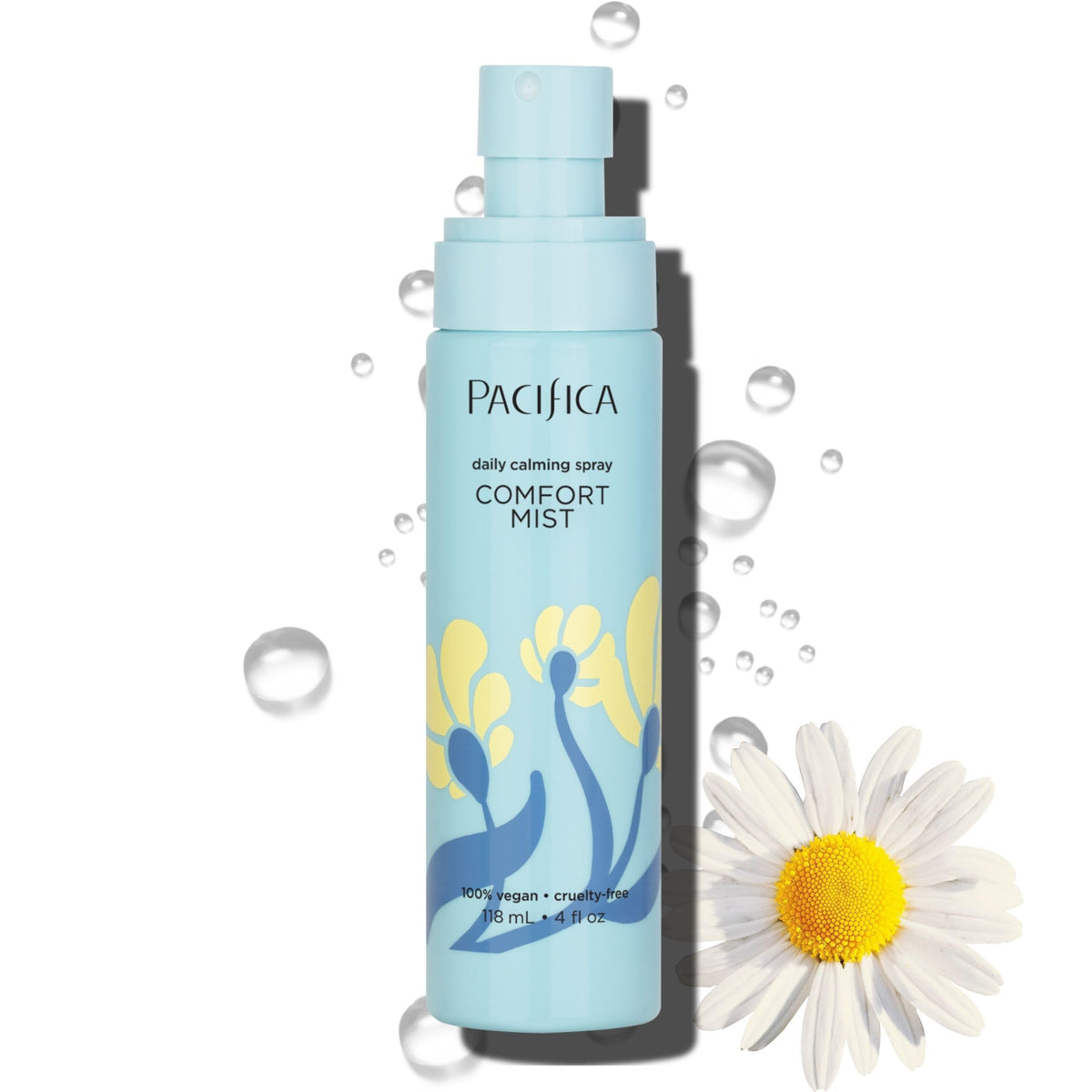 Pacifica Comfort Mist front packaging shows bottle and calming branding for quick recognition