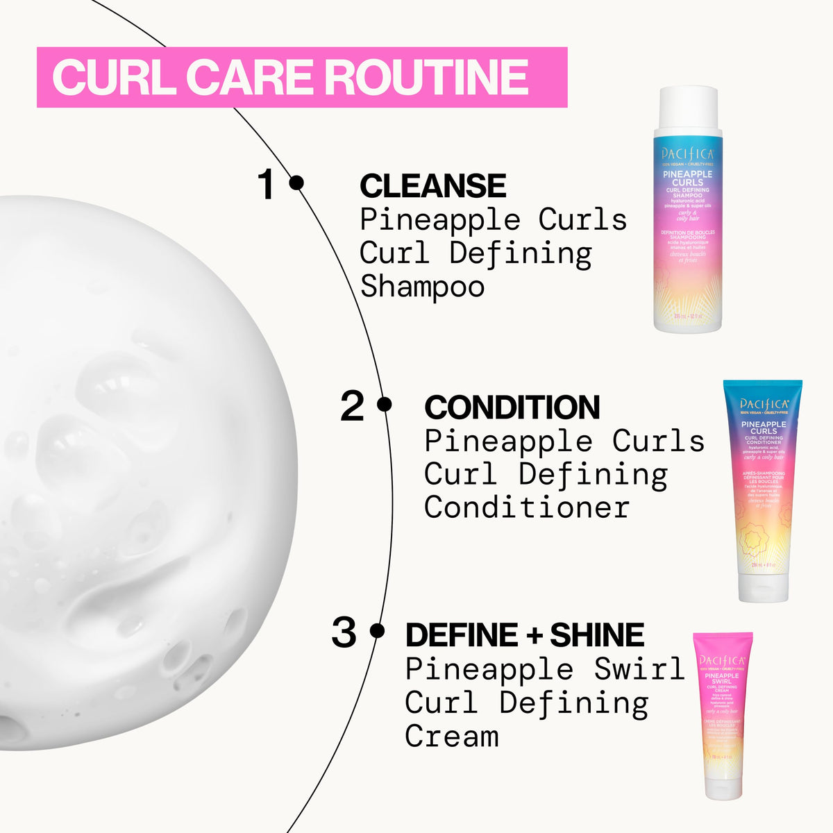 Pacifica conditioner creamy texture close-up for deep hydration benefit