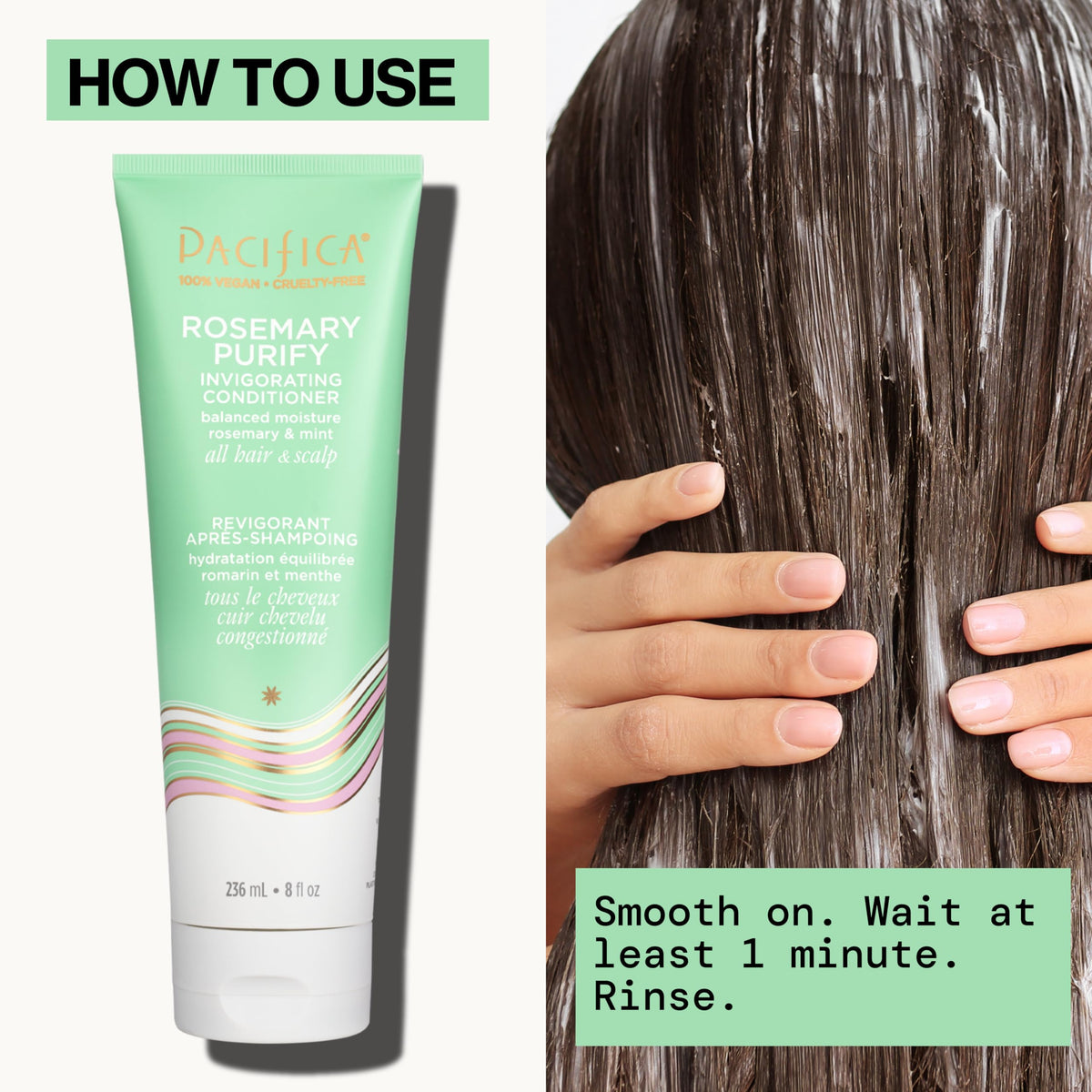 Pacifica ingredient label highlighting rosemary and jojoba benefits