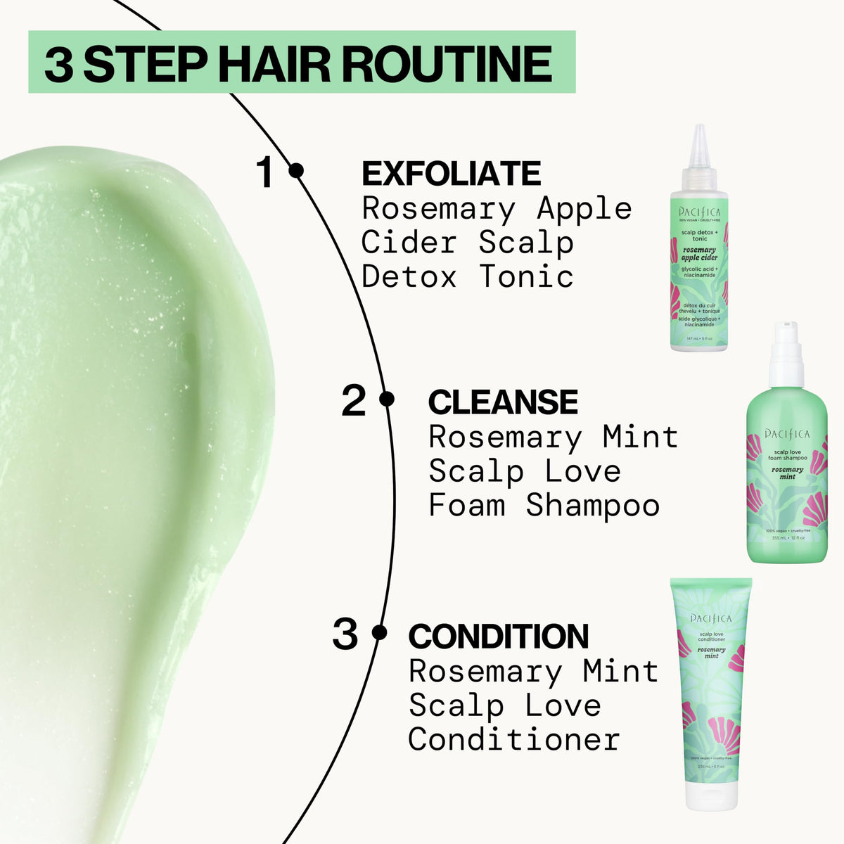 Pacifica conditioner next to ruler showing 8 oz size and scale
