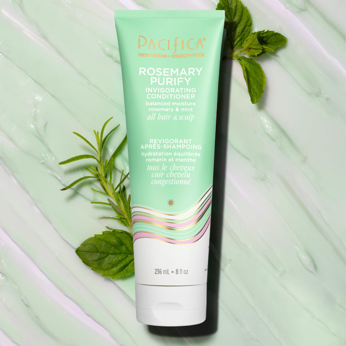 Pacifica conditioner in shower lifestyle scene showing refreshing routine