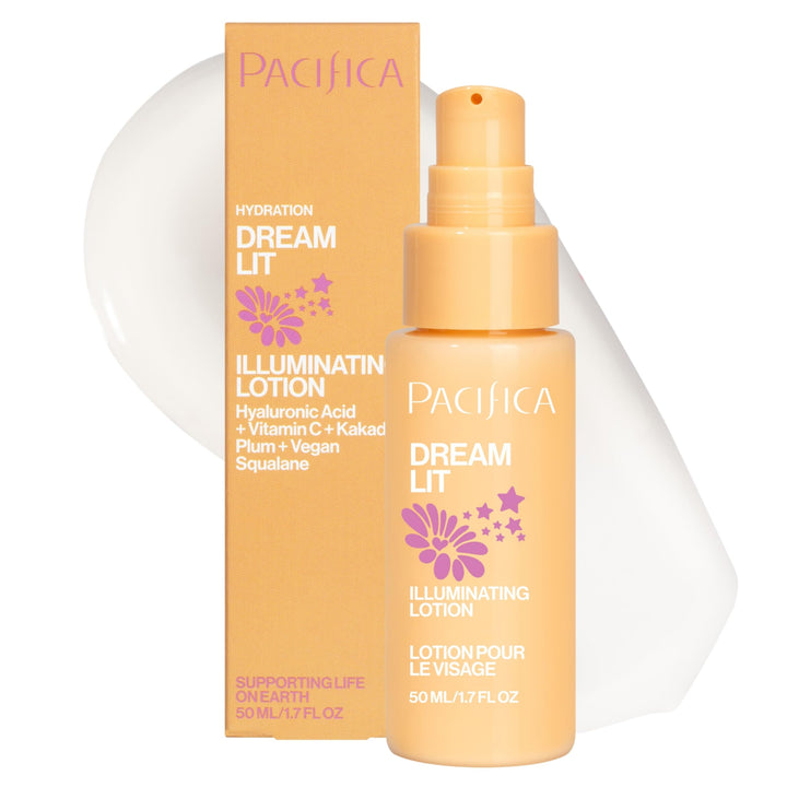 Pacifica Dreamlit front packaging showing moisturizer and benefits