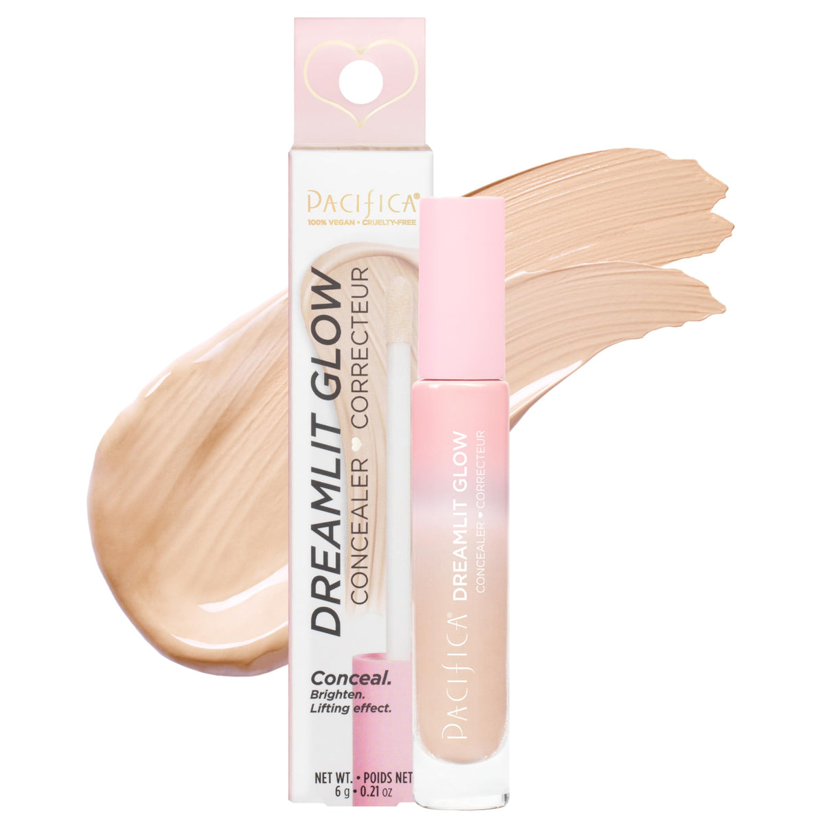 Pacifica front tube showing shade 11 and packaging benefit brightening
