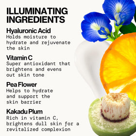 Pacifica Dreamlit ingredients with kakadu plum highlighting vitamin C