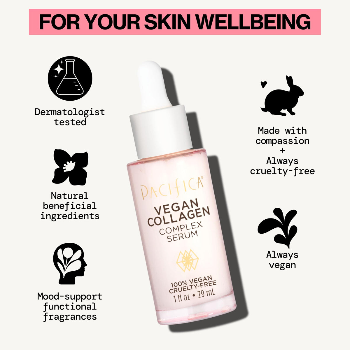 Pacifica applying serum to face in morning routine for hydrated, smooth finish