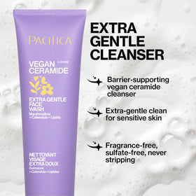 Pacifica texture close-up foam illustrating mild lather and soft cleanse benefit