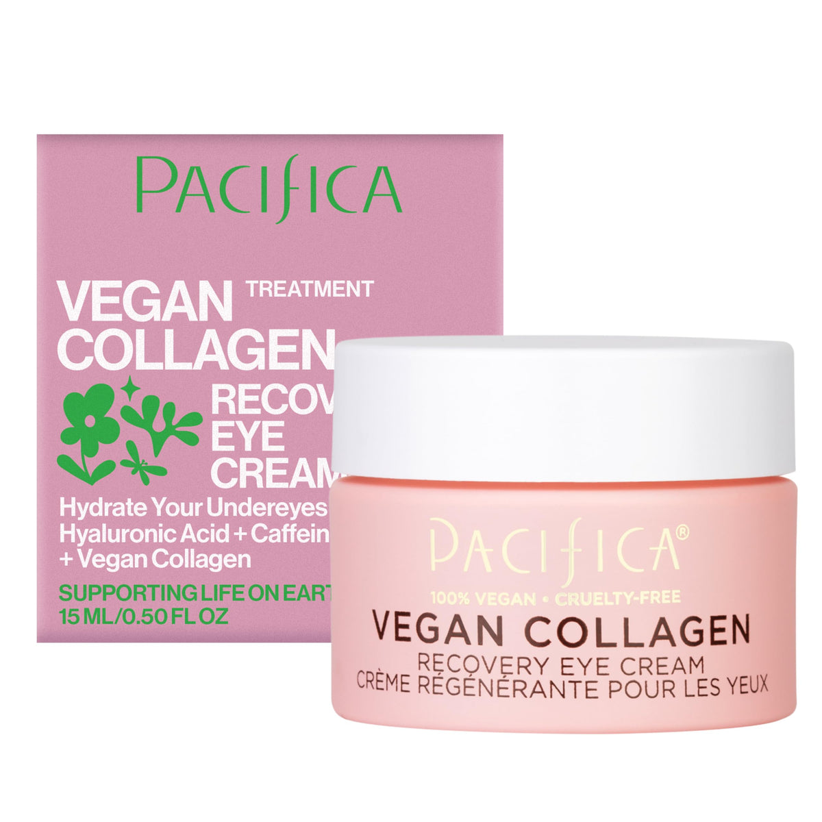 Pacifica jar front view showing sleek packaging and clear brand benefit