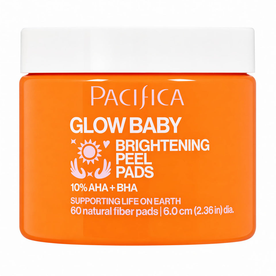 Pacifica front packaging showing Glow Baby pads and clear benefits