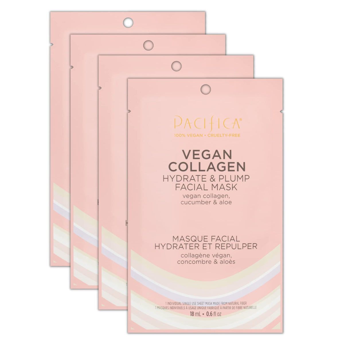Pacifica front packaging showing hydrate & plump mask benefits