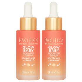 Pacifica front packaging showing two serum bottles and brightening promise