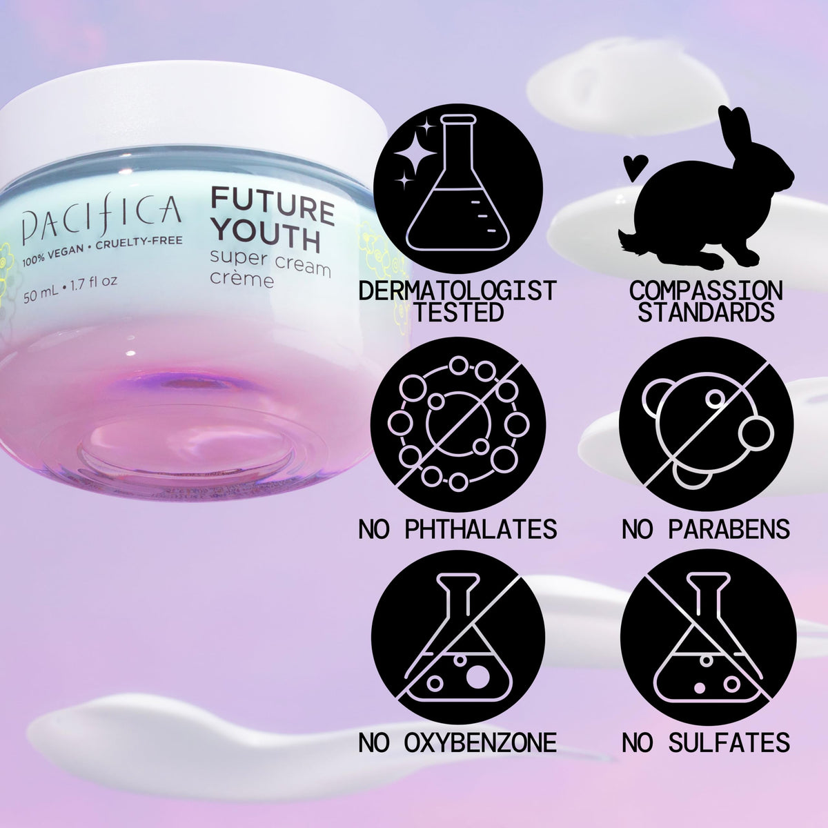 Pacifica botanical ingredients arranged to show antioxidant benefits