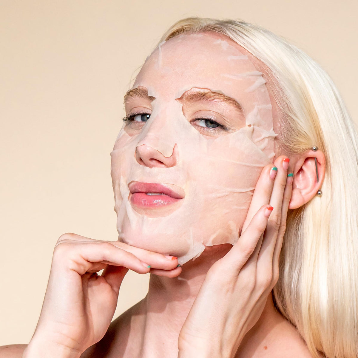 Face after Pacifica mask removal with glowing skin and moisturized benefit