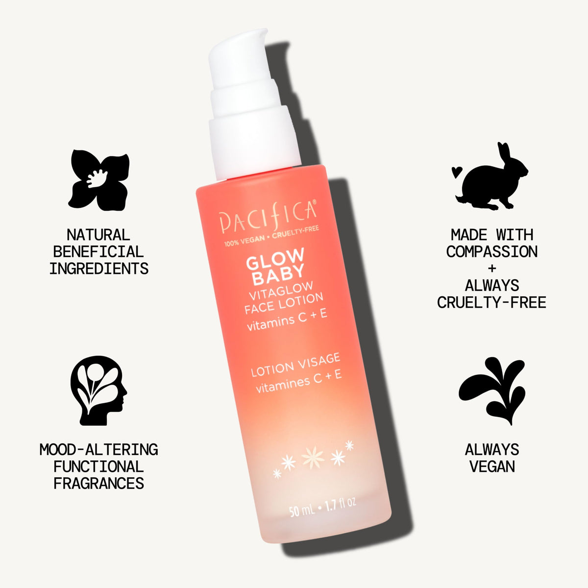 Pacifica Glow Baby close-up of cream texture for lightweight hydration