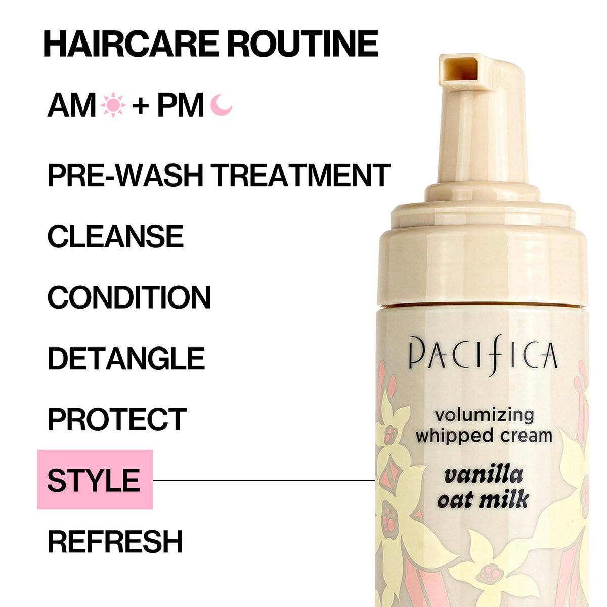 Pacifica mousse texture on hand demonstrating creamy whipped hydration benefit