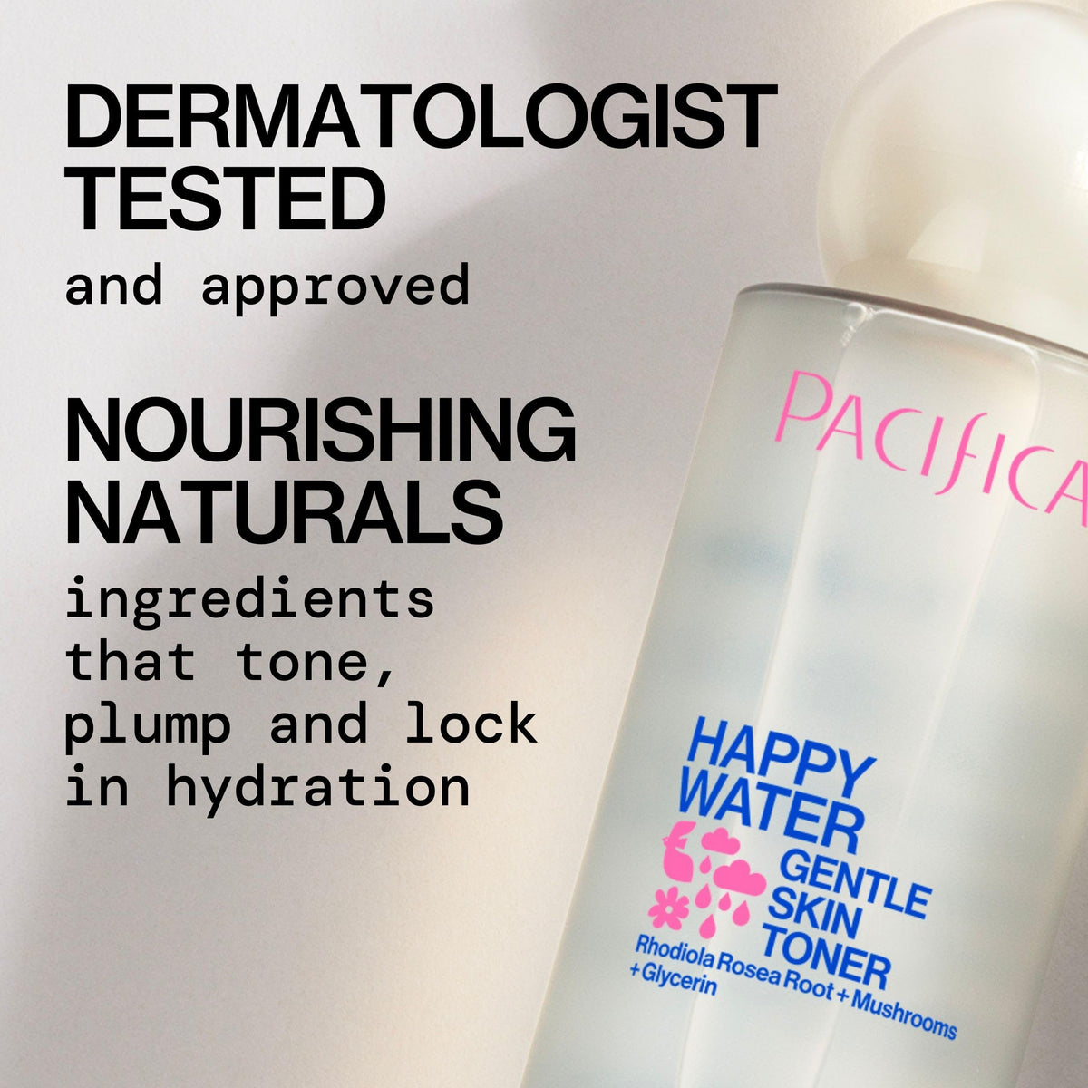 Pacifica Happy Water clear droplet texture illustrating lightweight hydration