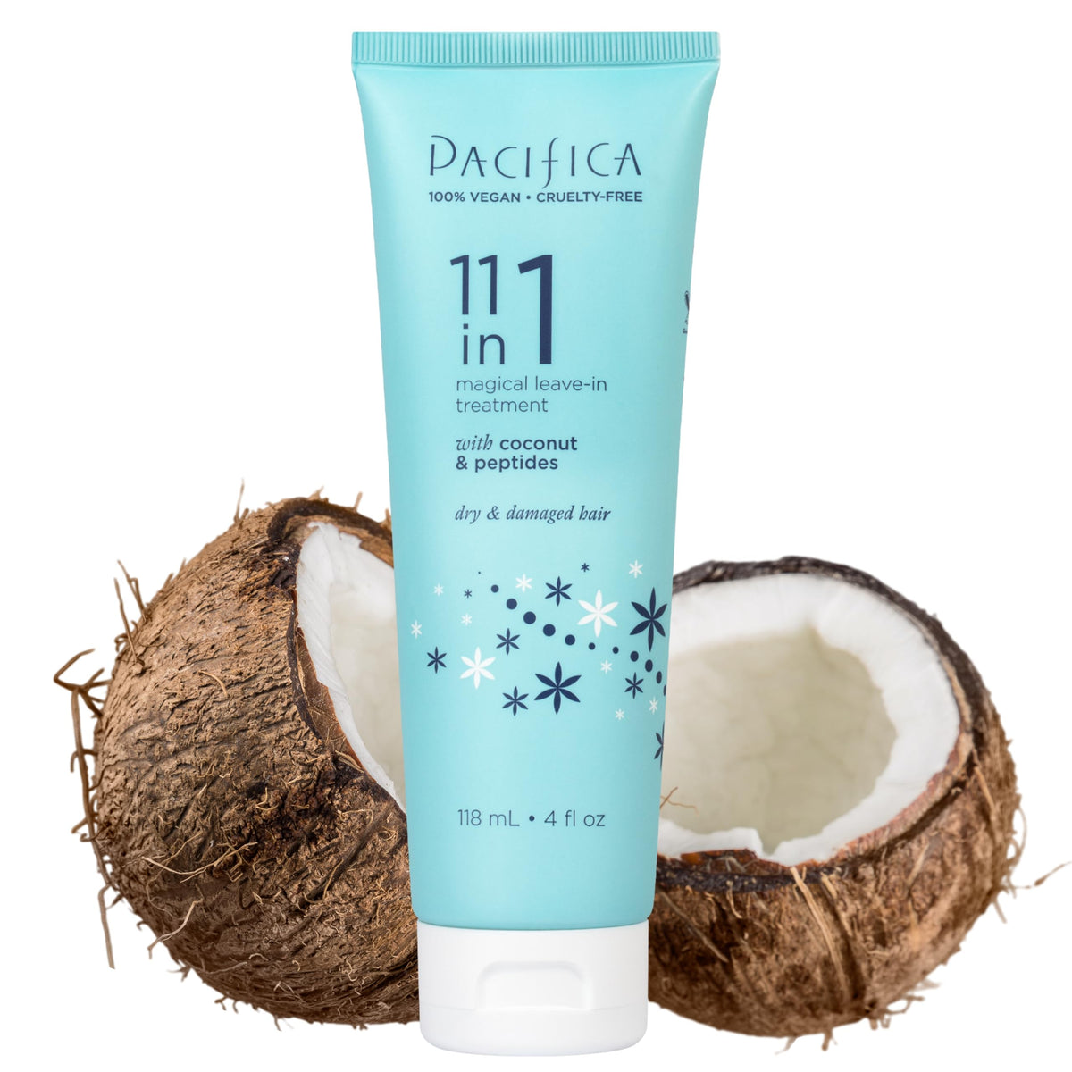 Pacifica products in use detangling curly hair to reduce breakage