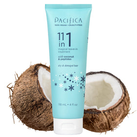 Pacifica products in use detangling curly hair to reduce breakage