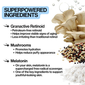 Pacifica ingredients quinoa and mushrooms staged to highlight nourishing, natural actives