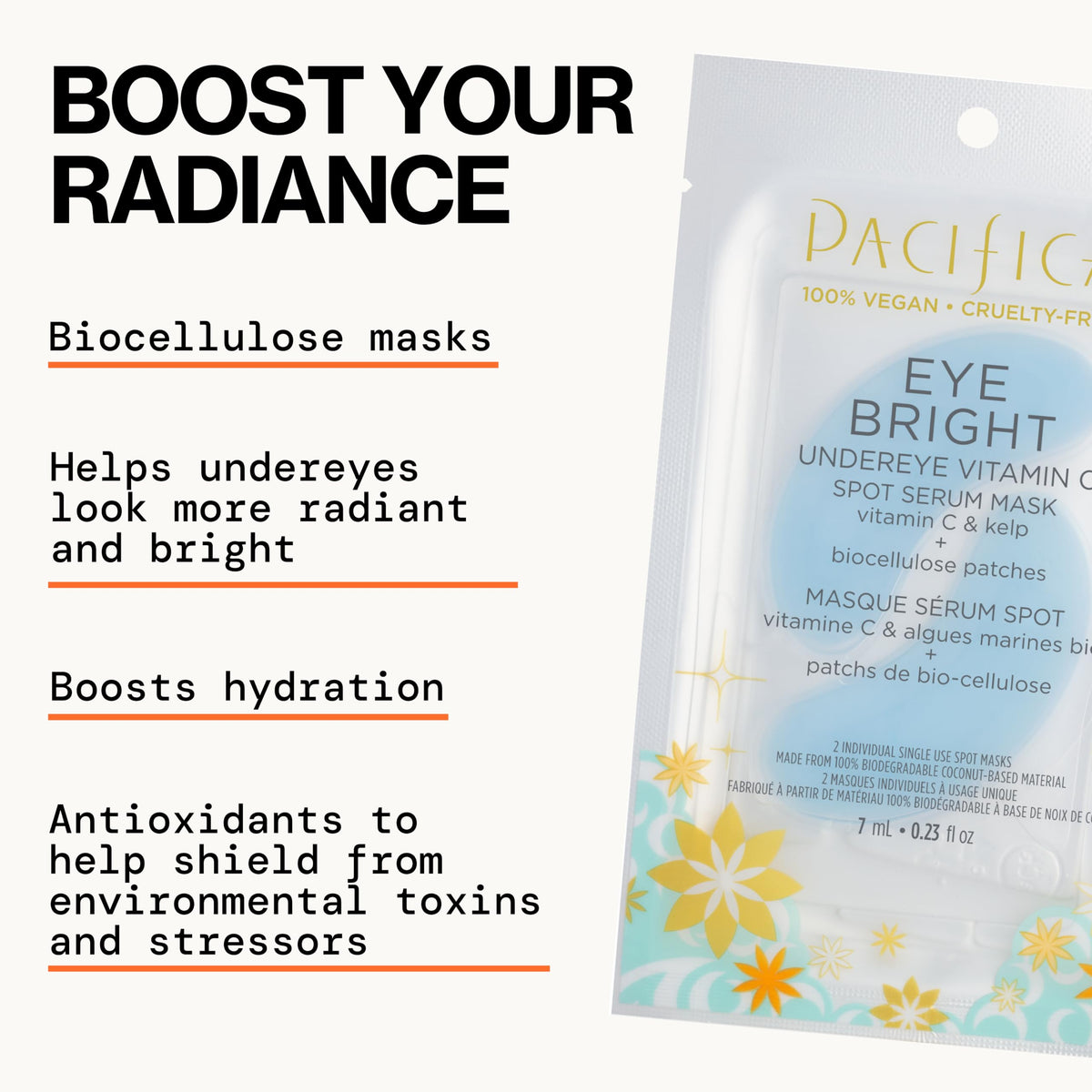 Pacifica ingredients label detail, clear vegan and cruelty-free benefit