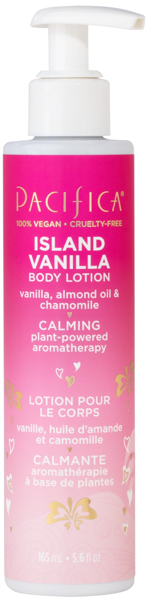 Pacifica Island Vanilla front bottle showing label and scent benefits