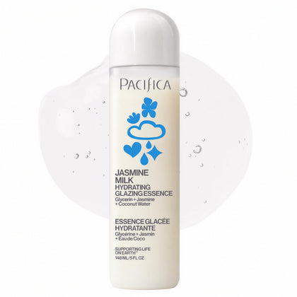 Pacifica front bottle showing jasmine milk essence and clean packaging benefit