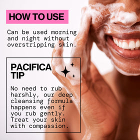 Pacifica removing foundation and mascara to show makeup cleanup