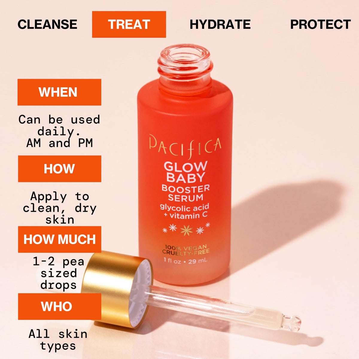 Pacifica label details showing active ingredients and clean formulation