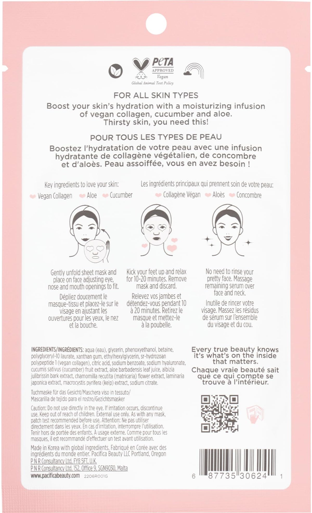Pacifica mask in use on face demonstrating cooling, calming comfort