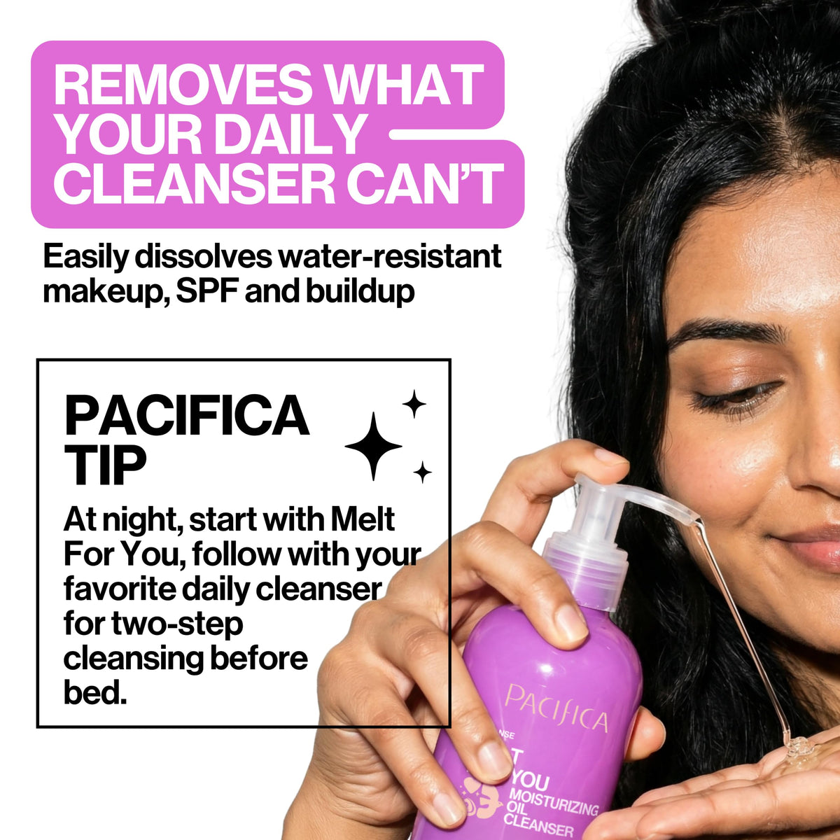 Pacifica pump closeup highlighting easy dispensing and mess-free use