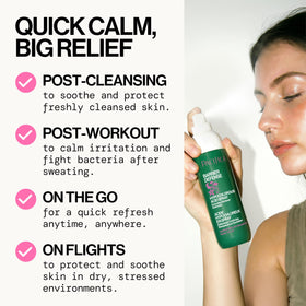 Pacifica mist application on face refreshing and soothing skin